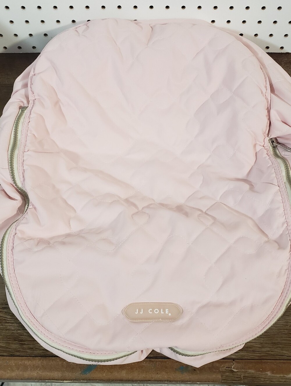 JJ COLE Pink Infant Baby Fleece Car Seat Carrier Cover Zippered Quilted